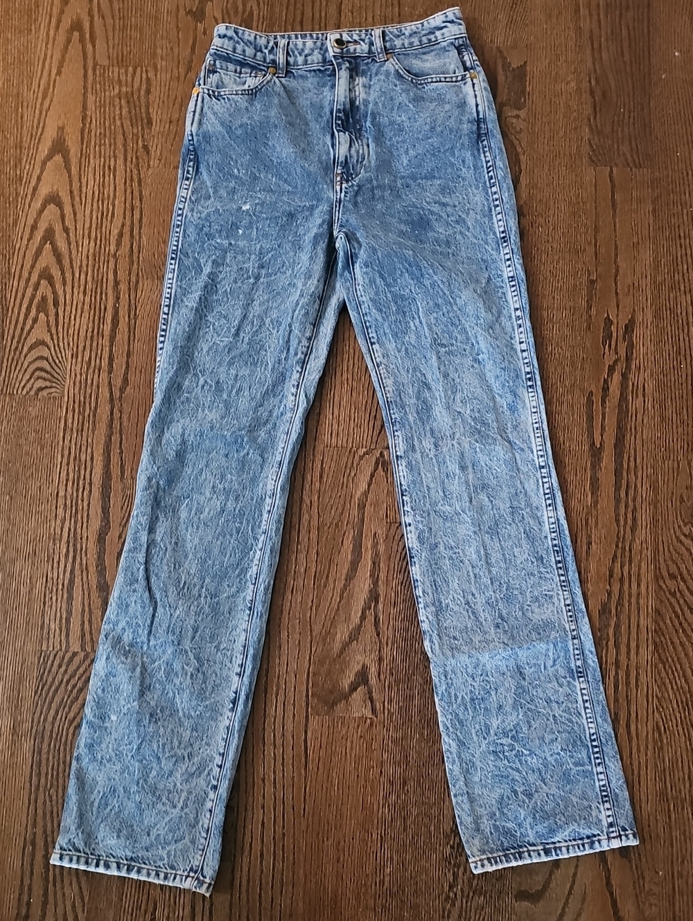KHAITE The Danielle Acid Wash Jeans High Waist Cotton Denim $635, Sz 27 - Picture 3 of 10